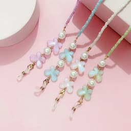 Adjustable Sunglasses Lanyard Strap Anti-slip Reading Glasses Eyeglass Chain Colorful Mask Chains Butterfly Pearl Hanging Rope