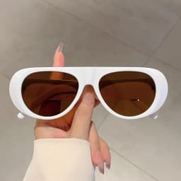 New in Luxury Brand Designer Big Frame Flat Top Sunglasses Women For Men Fashion Vintage Sun Glasses Punk Pilot Shades UV400