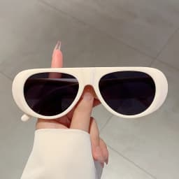 New in Luxury Brand Designer Big Frame Flat Top Sunglasses Women For Men Fashion Vintage Sun Glasses Punk Pilot Shades UV400