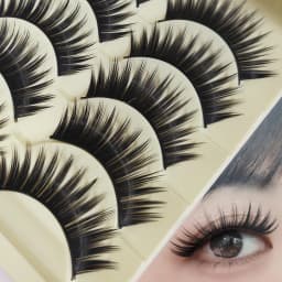 5 Paris Cat Eye False Eyelashes Long Thick Cosplay Fake Eye Lashes Extension Smokey Natural Makeup Handmade Reusable