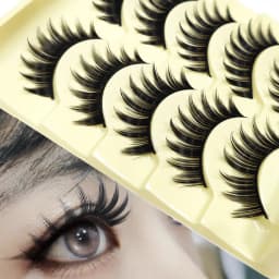 5 Paris Cat Eye False Eyelashes Long Thick Cosplay Fake Eye Lashes Extension Smokey Natural Makeup Handmade Reusable