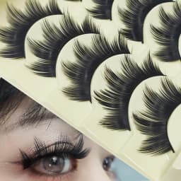 5 Paris Cat Eye False Eyelashes Long Thick Cosplay Fake Eye Lashes Extension Smokey Natural Makeup Handmade Reusable