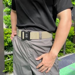 VATLTY 5cm / 2in Elastic Belt for Men Aluminum Buckle Lightweight Wide Belt Military Tactical Belt Grey Casual Girdle Male