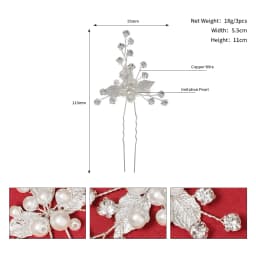 3Pcs/set Crystal Pearl Hairpins for Women Wedding Party Bag Hat Accessories Hair Sticks Girls Holiday Gifts Jewelry Headpieces