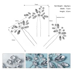 3Pcs/set Crystal Pearl Hairpins for Women Wedding Party Bag Hat Accessories Hair Sticks Girls Holiday Gifts Jewelry Headpieces