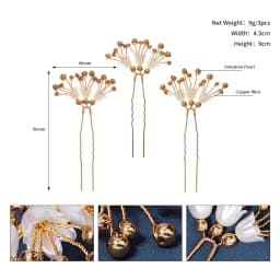 3Pcs/set Crystal Pearl Hairpins for Women Wedding Party Bag Hat Accessories Hair Sticks Girls Holiday Gifts Jewelry Headpieces