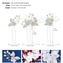 3Pcs/set Crystal Pearl Hairpins for Women Wedding Party Bag Hat Accessories Hair Sticks Girls Holiday Gifts Jewelry Headpieces