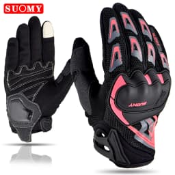 SUOMY Summer Women Pink Motorcycle Gloves Lady Purple Full Finger Motocross Gloves Men Touch Screen Cycling Gloves XS-XXL