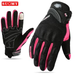 SUOMY Summer Women Pink Motorcycle Gloves Lady Purple Full Finger Motocross Gloves Men Touch Screen Cycling Gloves XS-XXL