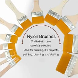 1/12PCS HighQuality Nylon Paint Brushes with Different Sizes and Wooden Handles Ideal for Acrylic, Oil and Watercolor Painting