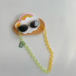 2Pcs/Set Spring Summer Kids Cat Eye Sunglasses Kawaii Fashion Sunscreen Eyeglasses with Eyeglass Chains Outdoor Children Eyewear
