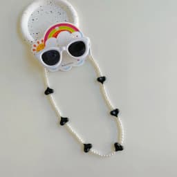 2Pcs/Set Spring Summer Kids Cat Eye Sunglasses Kawaii Fashion Sunscreen Eyeglasses with Eyeglass Chains Outdoor Children Eyewear