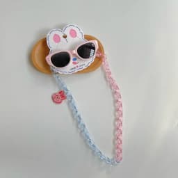 2Pcs/Set Spring Summer Kids Cat Eye Sunglasses Kawaii Fashion Sunscreen Eyeglasses with Eyeglass Chains Outdoor Children Eyewear