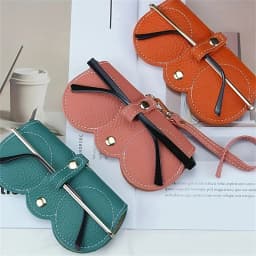 1pc Cute PU Leather Sunglasses Reading Glasses Pouch Glasses Cover Glasses Bag Travel Eyewear Accessory