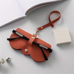 1pc Cute PU Leather Sunglasses Reading Glasses Pouch Glasses Cover Glasses Bag Travel Eyewear Accessory