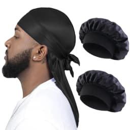 2/3PCS/LOT Men Women Long Tail Head Scarf Headwrap Bonnet Night Hat Silk Durag Pirate Hat Unisex Sleeping Bandana Turban Hijab