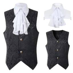 2024 Vest Men Renaissance Steampunk Coat Gothic Jacquard Waistcoat Single Breasted Business Formal Dress Vest for Suit