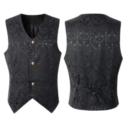 2024 Vest Men Renaissance Steampunk Coat Gothic Jacquard Waistcoat Single Breasted Business Formal Dress Vest for Suit