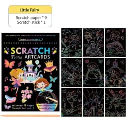 Magic Rainbow Color Scratch Art Painting Paper Card Kit Cartoon Drawing Board Coloring Books for Kids DIY Educational Toys Gifts
