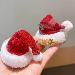 Creative Christmas Hair Clips for Children Cute Red Bowknot Christmas Hat Hairpins Girl Hair Accessories