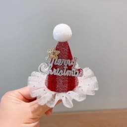 Creative Christmas Hair Clips for Children Cute Red Bowknot Christmas Hat Hairpins Girl Hair Accessories