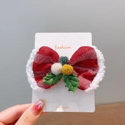 Creative Christmas Hair Clips for Children Cute Red Bowknot Christmas Hat Hairpins Girl Hair Accessories