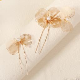 Bridal Wedding U-shaped Metal Flower Hair Comb Forks Gold Color for Women Handmade Hairpin Headdress Bridesmaid Gifts