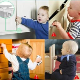 5/10Pcs Adhesive Baby Safety Lock for Drawer Cabinet Door Invisible Buckle Closet Locks Children Protection Baby Security Lock