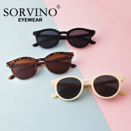 SORVINO New Hot Summer UV400 Sunglasses Retro Round Sun Glasses Brand Designer Small Frame Outdoor Hiking Driving Eyewear UV400