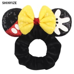 New Cute Mouse Ears Headwear Tie Hair Festival Sequin Women 3.6"Bow Elastic Headband Girl Party DIY Hair Accessories Gift