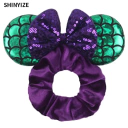 New Cute Mouse Ears Headwear Tie Hair Festival Sequin Women 3.6"Bow Elastic Headband Girl Party DIY Hair Accessories Gift