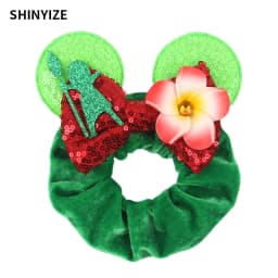 New Cute Mouse Ears Headwear Tie Hair Festival Sequin Women 3.6"Bow Elastic Headband Girl Party DIY Hair Accessories Gift