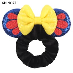 New Cute Mouse Ears Headwear Tie Hair Festival Sequin Women 3.6"Bow Elastic Headband Girl Party DIY Hair Accessories Gift
