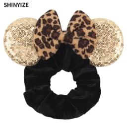 New Cute Mouse Ears Headwear Tie Hair Festival Sequin Women 3.6"Bow Elastic Headband Girl Party DIY Hair Accessories Gift