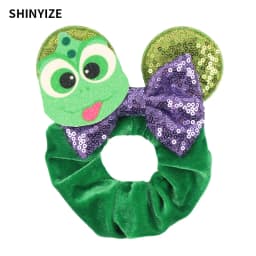 New Cute Mouse Ears Headwear Tie Hair Festival Sequin Women 3.6"Bow Elastic Headband Girl Party DIY Hair Accessories Gift