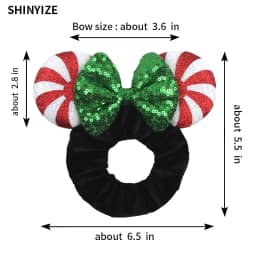 New Cute Mouse Ears Headwear Tie Hair Festival Sequin Women 3.6"Bow Elastic Headband Girl Party DIY Hair Accessories Gift