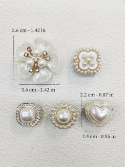 10PCS Shoe Charms ABS Decorations Accessories DIY Ornament Pins For Clog Buckle Lady Garden Shoes Elegant Pearl Floral Design