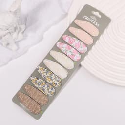 10Pcs/set 2.2'' Printed Embroidery Waterdrop Shape Hair Clips For Cute Girls BB Hairpin Barrettes Headwear Kids Hair Accessories