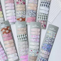 10Pcs/set 2.2'' Printed Embroidery Waterdrop Shape Hair Clips For Cute Girls BB Hairpin Barrettes Headwear Kids Hair Accessories
