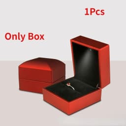 2024 Luxury Ring Box With LED Light Jewelry Diamond Ring Box for Engagement Wedding Birthday Valentine's Day Gift Box