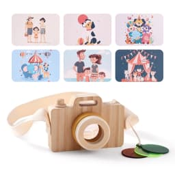 Baby Fashion Kaleidoscope Toys Wooden Colorful Camera Children Wooden Kids Montessori Toy Learning Early Educational Game Gifts