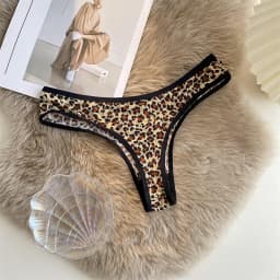 Leopard-print Thong Women Sexy Panties Low Waist Ice Silk Female Briefs Seamless Cotton G-string Women’s Underwear Sxy Lingerie
