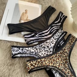 Leopard-print Thong Women Sexy Panties Low Waist Ice Silk Female Briefs Seamless Cotton G-string Women’s Underwear Sxy Lingerie
