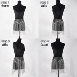 Women Gothic Tassel Chain Decor Waist Belt Adjustable Punk Street Style Casual Outfit Layering Accessory