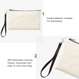 8.3'×5.1' Canvas Zipper Bag Reusable Pouch Blank DIY Craft Canvas Bag Bulk for Painting Cosmetic Bag Makeup 10 Pack