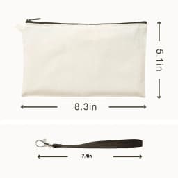 8.3'×5.1' Canvas Zipper Bag Reusable Pouch Blank DIY Craft Canvas Bag Bulk for Painting Cosmetic Bag Makeup 10 Pack