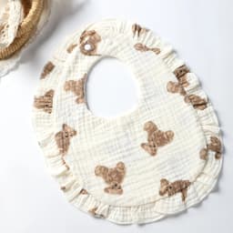 Baby Saliva Towel Infants Feeding Drool Bib lace Floral Soft Cotton Burp Cloth for Newborn Breathable Kids Bibs with Ruffle