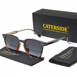 CATERSIDE Round Retro Sunglasses Men's Punk Fashion Brand Design Sun Glasses Women Travel Outdoor UV400 Shades Propionic Temple