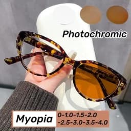 Women's New Cat Eye Myopia Glasses Trendy Luxury Design Near Sight Eyeglasses for Men Unisex Retro Clear Lens Eyewear 0-1.0-4.0