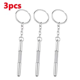 Mini Hand Glasses Screwdrivers 3-in-1 Spectacle Repair Kits Multifunction Sunglass Watch Glasses Screwdriver Set with Keychain